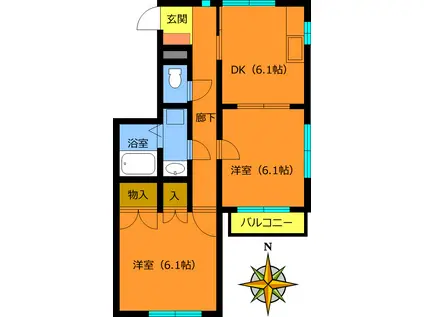 メゾンモリタ(2DK/2階)の間取り写真