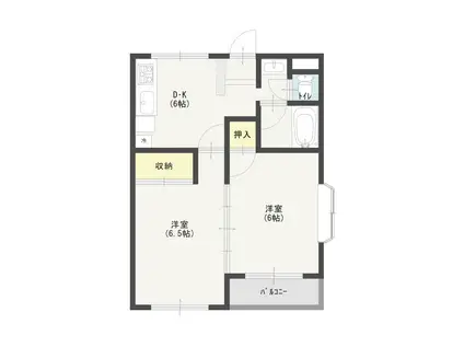 ジョイエボルアー(2DK/2階)の間取り写真