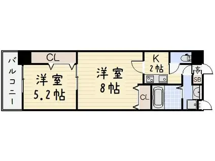 木下鉱産ビル 3(2K/10階)の間取り写真