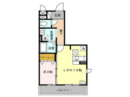 コンフォール(1LDK/1階)の間取り写真