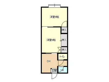 コーポ大町(2DK/2階)の間取り写真