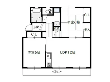コーポ日広(2LDK/1階)の間取り写真