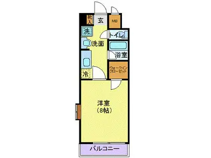 PINE上杉(1K/6階)の間取り写真