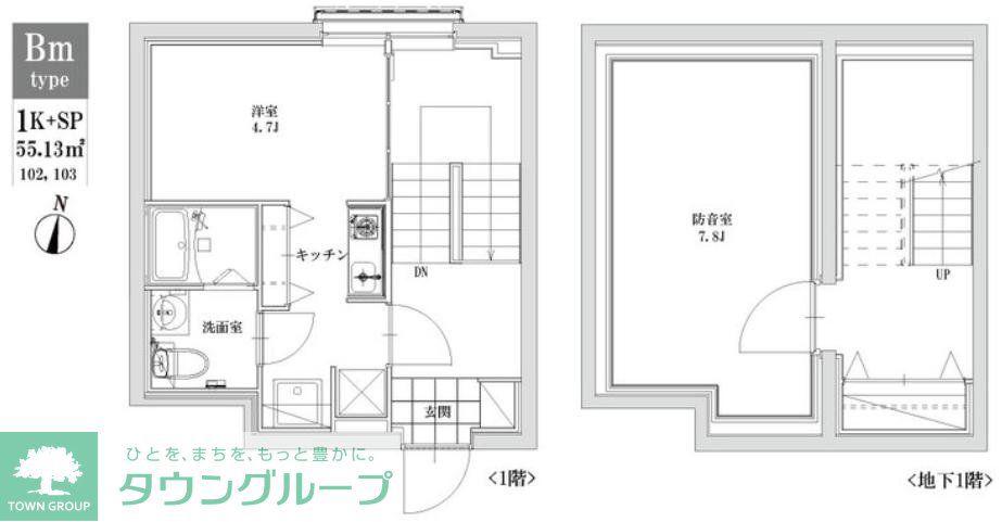 LEGALAND江古田(1K/1階)の間取り写真