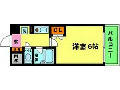 エスリード新大阪第8(1K/2階)の間取り写真