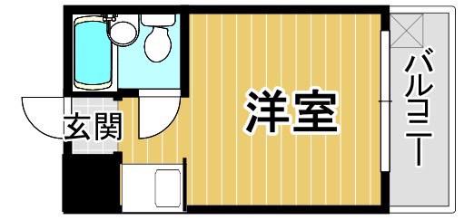 アインス蒲生(ワンルーム/9階)の間取り写真