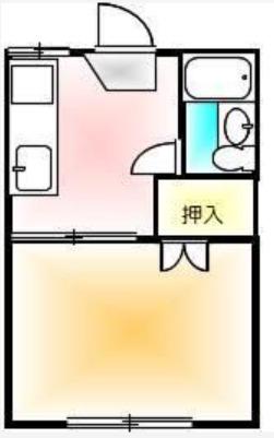 溝渕ハイツ(1K/1階)の間取り写真