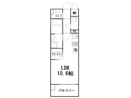 ノールエスト(ワンルーム/6階)の間取り写真