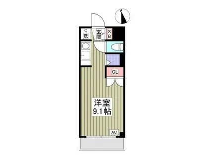 アーバンハイム小平(1K/1階)の間取り写真