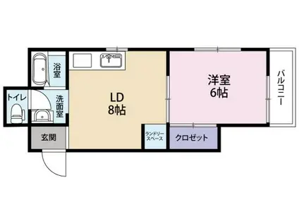 東マンション(1DK/1階)の間取り写真