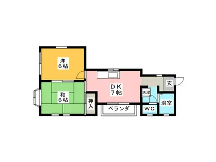 ピューラーH・H(2DK/2階)の間取り写真
