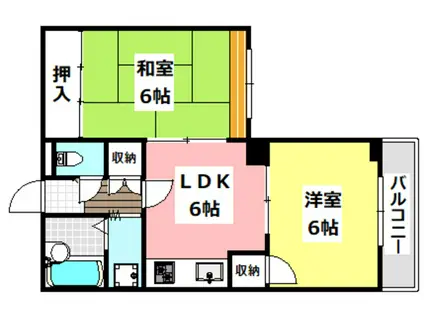 吉川ハイツ(2DK/2階)の間取り写真