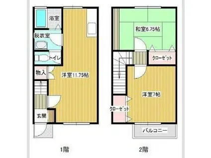 カルタス21(2LDK/1階)の間取り写真