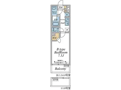 リブリ・椛(1K/2階)の間取り写真