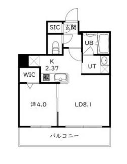 ウェルズビレッジ(1LDK/2階)の間取り写真