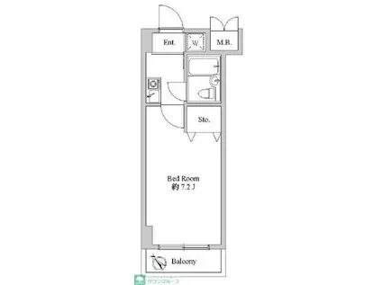 ビエラコート桜台(1K/5階)の間取り写真