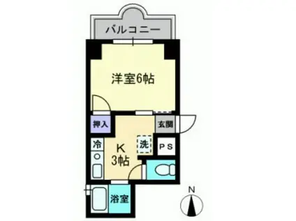 ラパンセ(1K/5階)の間取り写真