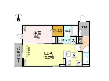 DR相木HERZ(1LDK/1階)の間取り写真