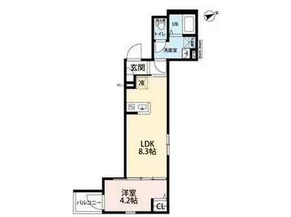 BAILA &PREMIUMバイラ アンドプ(1LDK/2階)の間取り写真