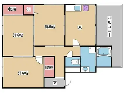 ユーガーデン(3DK/3階)の間取り写真
