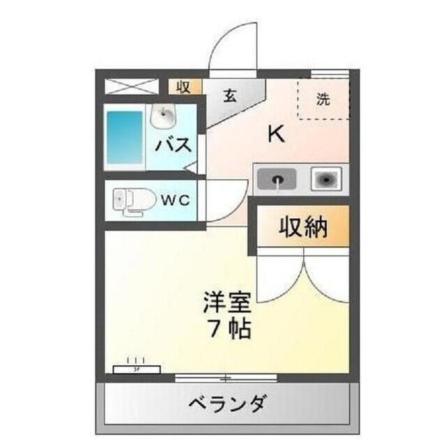 ベルメゾン神明(1K/3階)の間取り写真