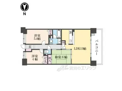 ファミール長浜・豊公園前(3LDK/10階)の間取り写真