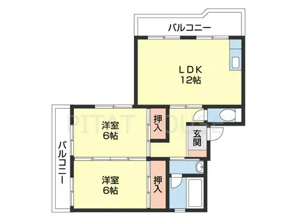 フェリースマンション(2LDK/1階)の間取り写真