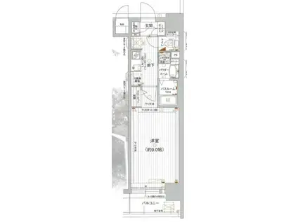 エグゼ心斎橋イースト(1K/6階)の間取り写真