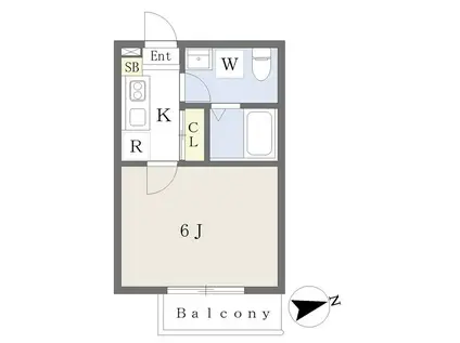 NAPLUS津田沼(1K/3階)の間取り写真