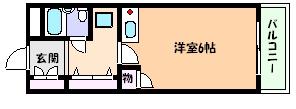 メゾンハレ(ワンルーム/2階)の間取り写真