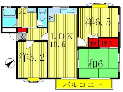 ルーミーボルタ(3LDK/2階)の間取り写真