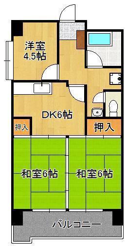 第8岡部ビル(3DK/3階)の間取り写真