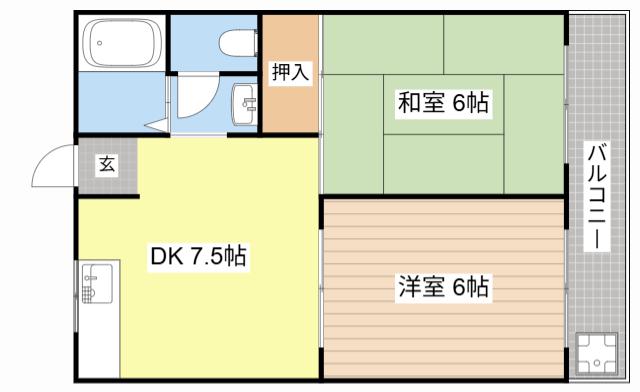 スイートコーポラス(2DK/2階)の間取り写真