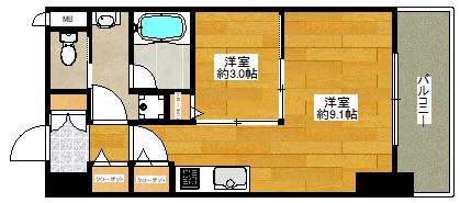 小西マンション(1DK/6階)の間取り写真