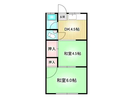 日の出荘(2DK/1階)の間取り写真