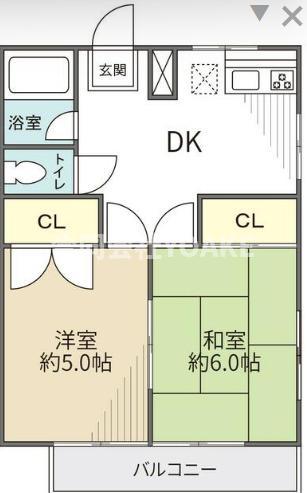コーポフォレスト(2DK/2階)の間取り写真