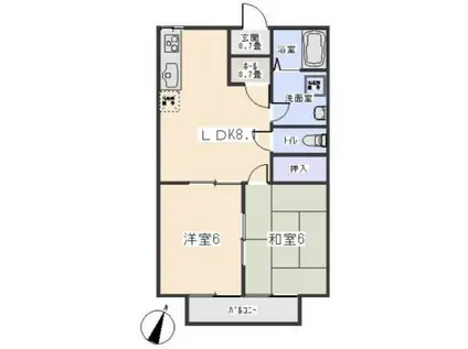コーポラスハミエール(2LDK/2階)の間取り写真