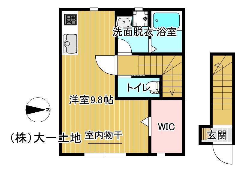 ル・メイユール東宮野目A棟(ワンルーム/2階)の間取り写真