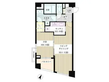 パトリス26(1LDK/3階)の間取り写真