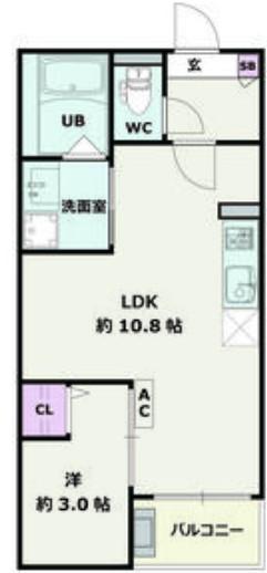 JACK UMATEI(1LDK/2階)の間取り写真