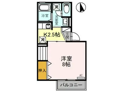 ロイヤルファミールA(1K/2階)の間取り写真