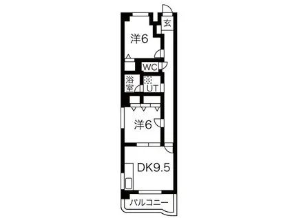 ステージM(2DK/4階)の間取り写真