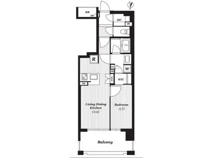 オープンレジデンシア名駅南グランアート(1LDK/7階)の間取り写真