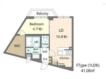 アリビス新江古田(1LDK/2階)の間取り写真