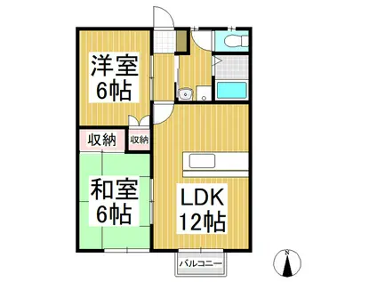 ハーベスト千曲(2LDK/2階)の間取り写真