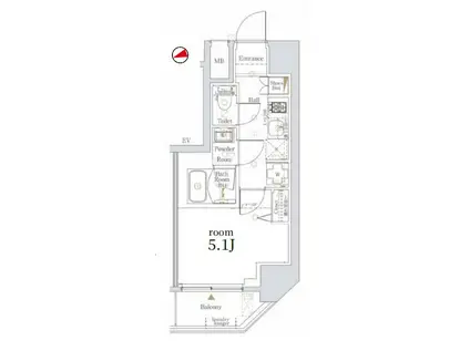 LOG戸越/ログ戸越(1K/8階)の間取り写真
