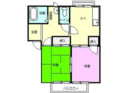 メゾンソレイユ(2DK/2階)の間取り写真