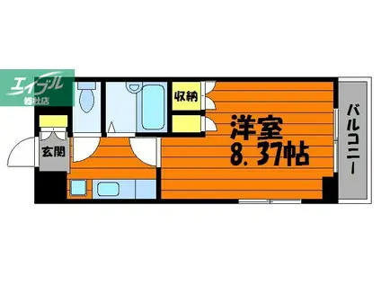 ジュネス天領I(1K/1階)の間取り写真