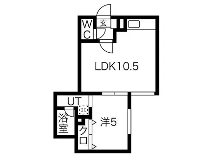 パーク9(1LDK/2階)の間取り写真
