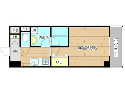 LAGO PRIMAVERA KOSOBEラーゴプリマヴェーラコソベ(1K/4階)の間取り写真